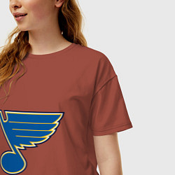 Футболка оверсайз женская St Louis Blues, цвет: кирпичный — фото 2