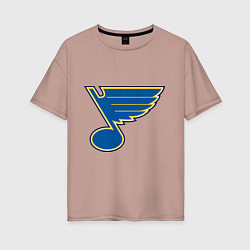 Футболка оверсайз женская St Louis Blues, цвет: пыльно-розовый