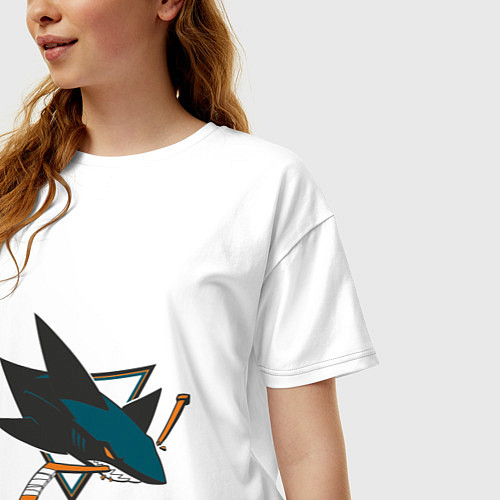 Женская футболка оверсайз San Jose Sharks / Белый – фото 3