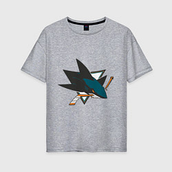 Футболка оверсайз женская San Jose Sharks, цвет: меланж