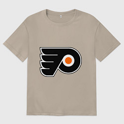 Футболка оверсайз женская Philadelphia Flyers, цвет: миндальный