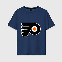 Футболка оверсайз женская Philadelphia Flyers, цвет: тёмно-синий