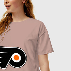 Футболка оверсайз женская Philadelphia Flyers, цвет: пыльно-розовый — фото 2