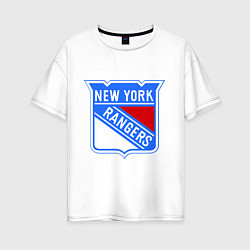 Футболка оверсайз женская New York Rangers, цвет: белый