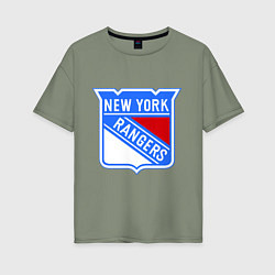 Футболка оверсайз женская New York Rangers, цвет: авокадо