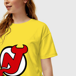 Футболка оверсайз женская New Jersey Devils, цвет: желтый — фото 2