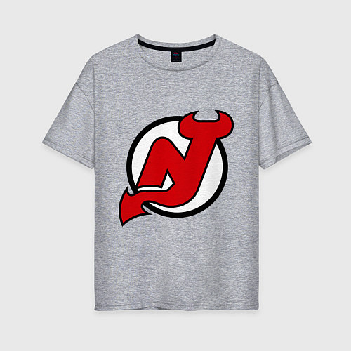 Женская футболка оверсайз New Jersey Devils / Меланж – фото 1