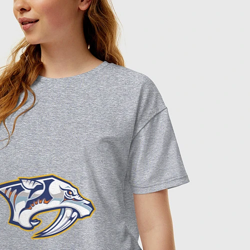 Женская футболка оверсайз Nashville Predators / Меланж – фото 3