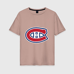 Футболка оверсайз женская Montreal Canadiens, цвет: пыльно-розовый