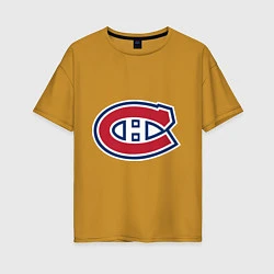 Футболка оверсайз женская Montreal Canadiens, цвет: горчичный