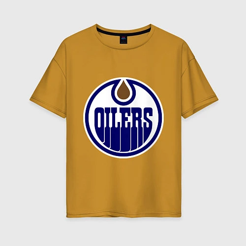 Женская футболка оверсайз Edmonton Oilers / Горчичный – фото 1
