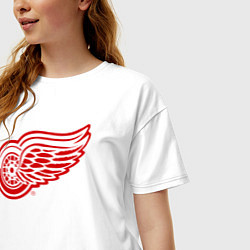 Футболка оверсайз женская Detroit Red Wings, цвет: белый — фото 2