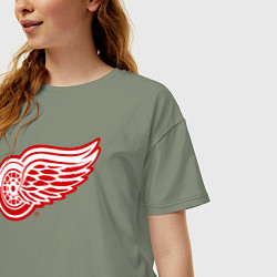 Футболка оверсайз женская Detroit Red Wings, цвет: авокадо — фото 2