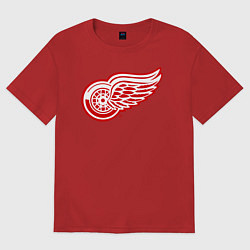 Футболка оверсайз женская Detroit Red Wings, цвет: красный
