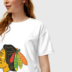 Футболка оверсайз женская Chicago Blackhawks, цвет: белый — фото 2
