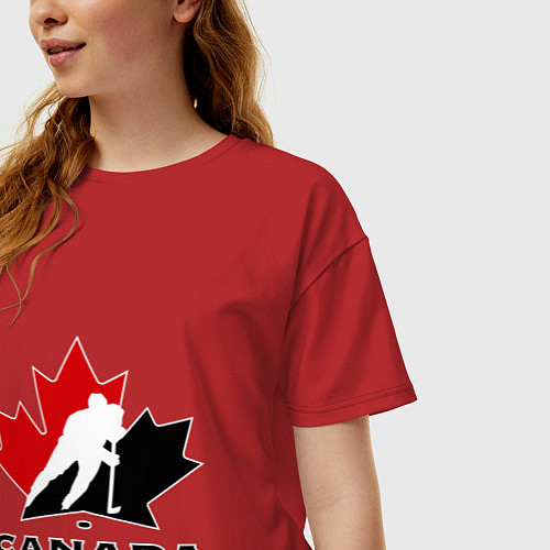 Женская футболка оверсайз Canada / Красный – фото 3