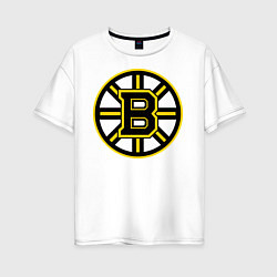 Футболка оверсайз женская Boston Bruins, цвет: белый
