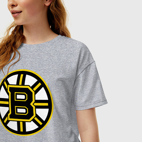 Женская футболка оверсайз Boston Bruins / Меланж – фото 3