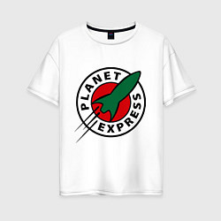 Футболка оверсайз женская Planet Express, цвет: белый