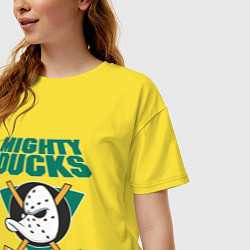Футболка оверсайз женская Anaheim Mighty Ducks, цвет: желтый — фото 2