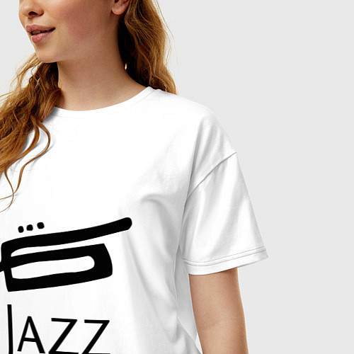 Женская футболка оверсайз Jazz / Белый – фото 3