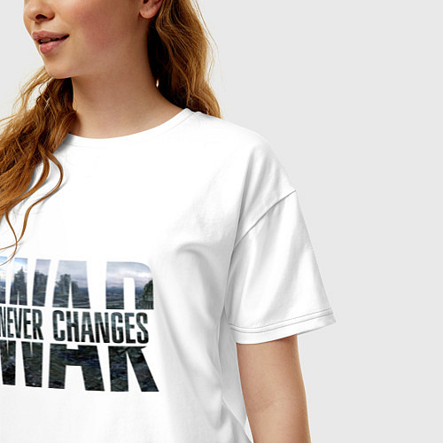 Женская футболка оверсайз War never changes / Белый – фото 3