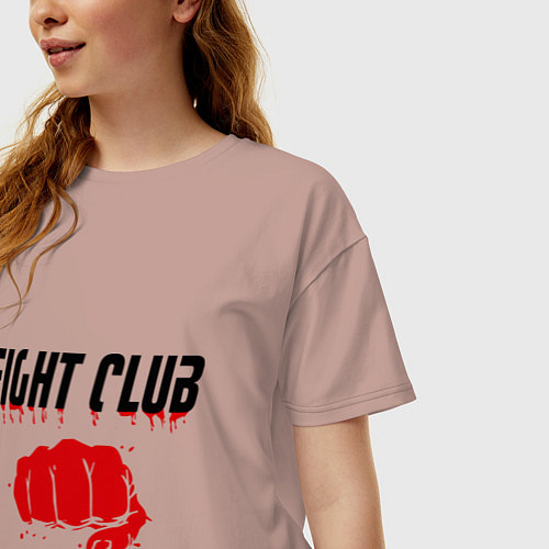 Женская футболка оверсайз Fight Club / Пыльно-розовый – фото 3