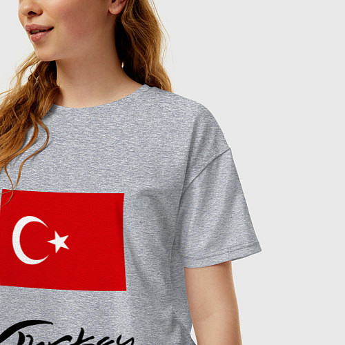 Женская футболка оверсайз Turkey / Меланж – фото 3