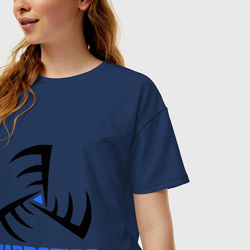 Женская футболка оверсайз Hardstyle / Тёмно-синий – фото 3