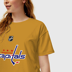 Футболка оверсайз женская Washington Capitals: Ovechkin 8, цвет: горчичный — фото 2