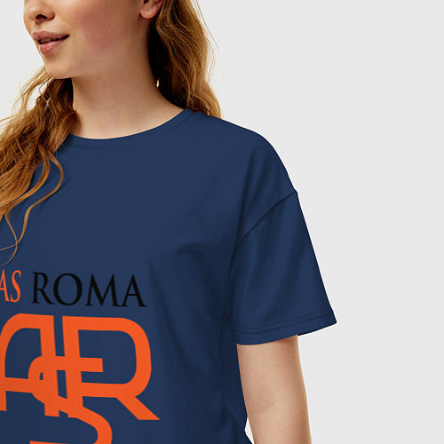 Женская футболка оверсайз Roma ASR / Тёмно-синий – фото 3