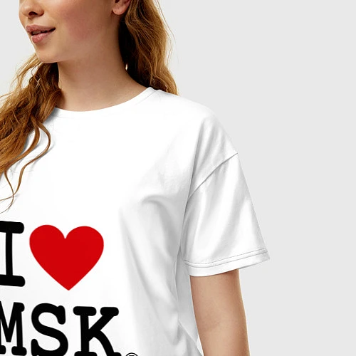 Женская футболка оверсайз I love MSK / Белый – фото 3