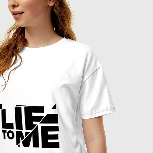 Женская футболка оверсайз Lie to me / Белый – фото 3