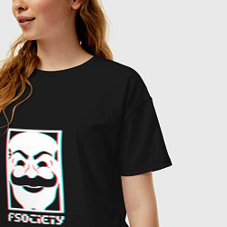 Футболка оверсайз женская F society, цвет: черный — фото 2