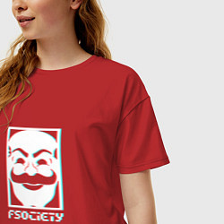 Футболка оверсайз женская F society, цвет: красный — фото 2