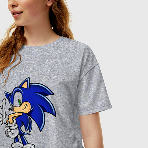 Женская футболка оверсайз Sonic / Меланж – фото 3