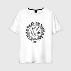 Футболка оверсайз женская Hellsing Pentagram, цвет: белый