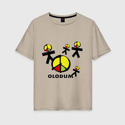 Футболка оверсайз женская Olodum, цвет: миндальный