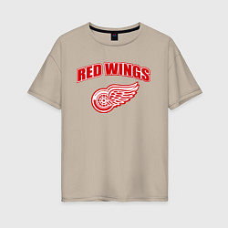 Футболка оверсайз женская Detroit Red Wings, цвет: миндальный