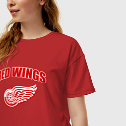 Футболка оверсайз женская Detroit Red Wings, цвет: красный — фото 2