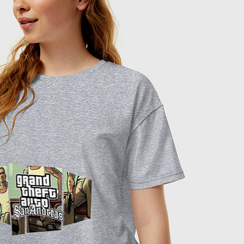 Женская футболка оверсайз GTA San Andreas / Меланж – фото 3