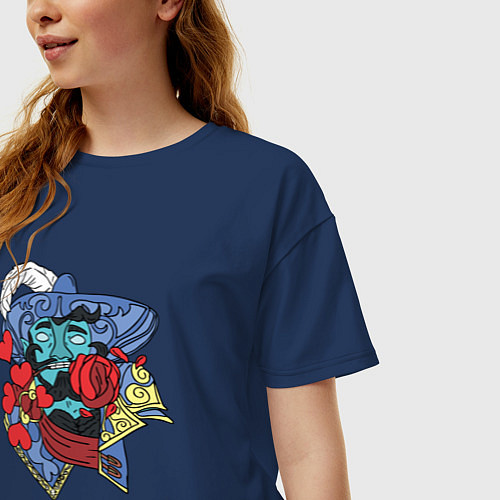 Женская футболка оверсайз Шторм Спирит Новая Аркана / Тёмно-синий – фото 3
