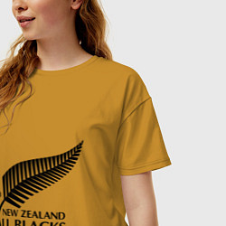 Футболка оверсайз женская New Zeland: All blacks, цвет: горчичный — фото 2