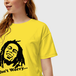 Футболка оверсайз женская Bob Marley: Don't worry, цвет: желтый — фото 2