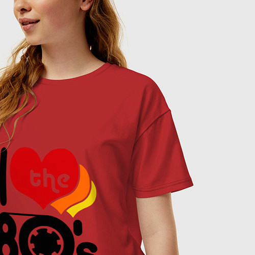 Женская футболка оверсайз I love The 80s / Красный – фото 3