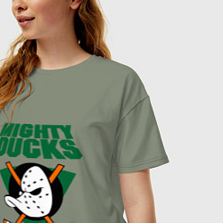 Футболка оверсайз женская Anaheim Mighty Ducks, цвет: авокадо — фото 2