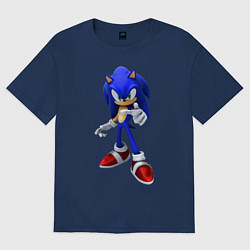 Футболка оверсайз женская ЁЖ Соник, цвет: тёмно-синий