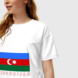 Футболка оверсайз женская Азербайджан, цвет: белый — фото 2