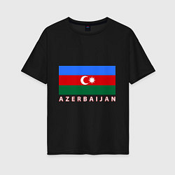 Футболка оверсайз женская Азербайджан, цвет: черный