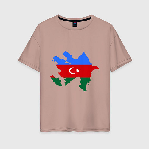 Женская футболка оверсайз Azerbaijan map / Пыльно-розовый – фото 1